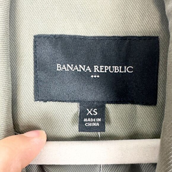 Banana Republic Soft Trench Coat Size XS NEW Desert Thyme Timeless Minimalist - Picture 4 of 6
